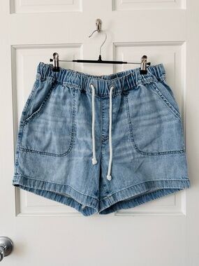 J. CREW Drawstring Denim Shorts Medium Blue Wash Size 29